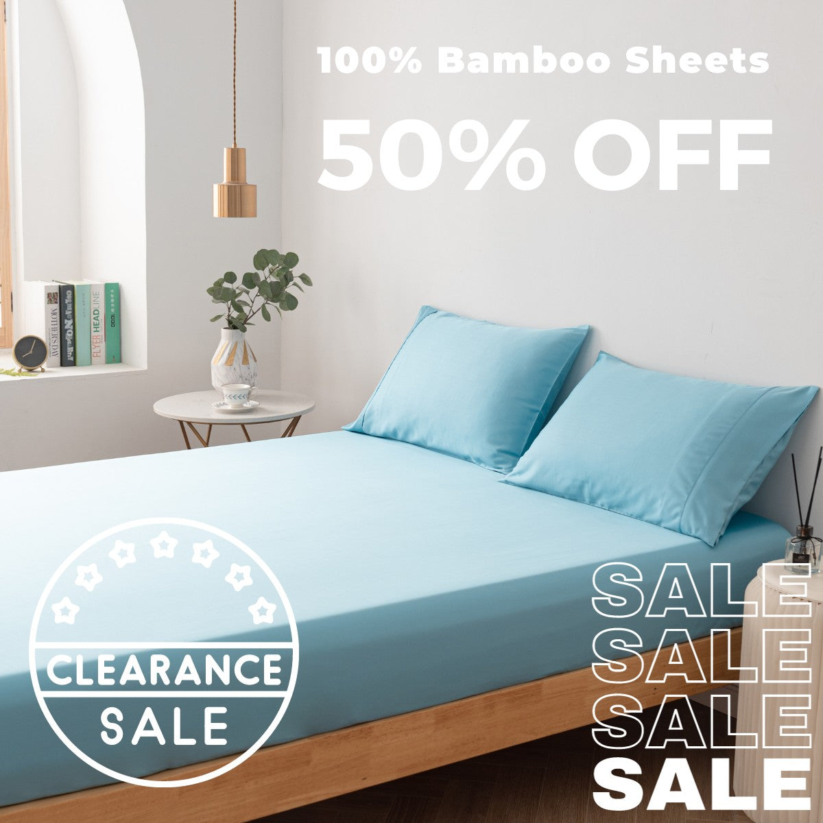 Upgrade your sleep with eco-friendly comfort: shop our clearance sale for 100% bamboo sheets at 50% off!.