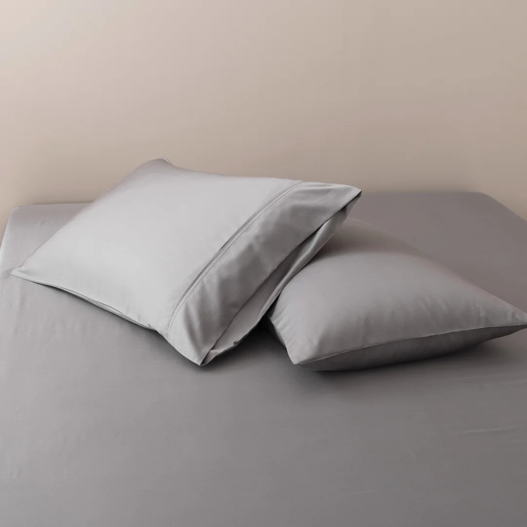 Stone Grey Bamboo Pillowcase Set Luxurious Comfortable – Linenly